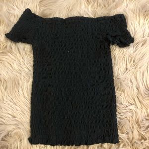 black off the shoulder ruffle top